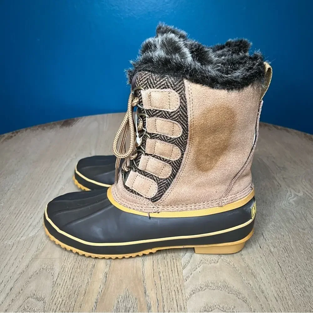 Arctic Plunge Rhonda Faux Fur Lined Suede Duck Boots Winter Waterproof Women’s 8